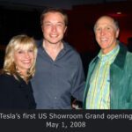 Tonya & Jim Hull with Tesla Chairman, Elon Musk at the Hull's Building; TESLA'S FIRST U.S. Showroom Grand Opening 5